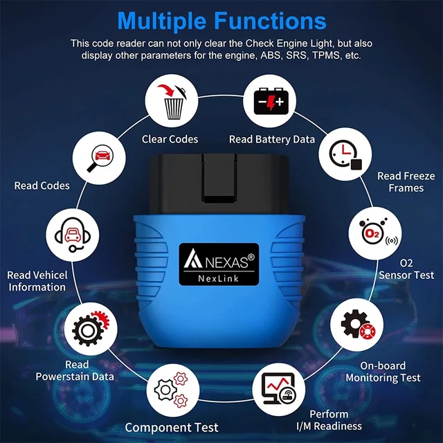 NEXAS Bluetooth 5 0 OBD2 EOBD Motorcycle Diagnostic Scanner for iOS Android Windows Fault Code Reader