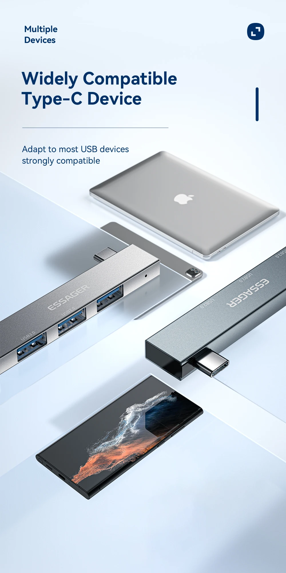 Portas, C Plug Estendido, Hub USB de
