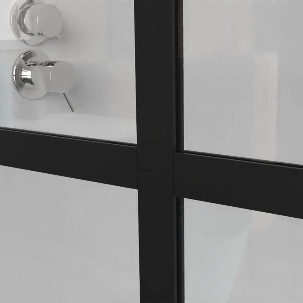 46" X 72" Shower Screen Walk-in Wet-room Black 5