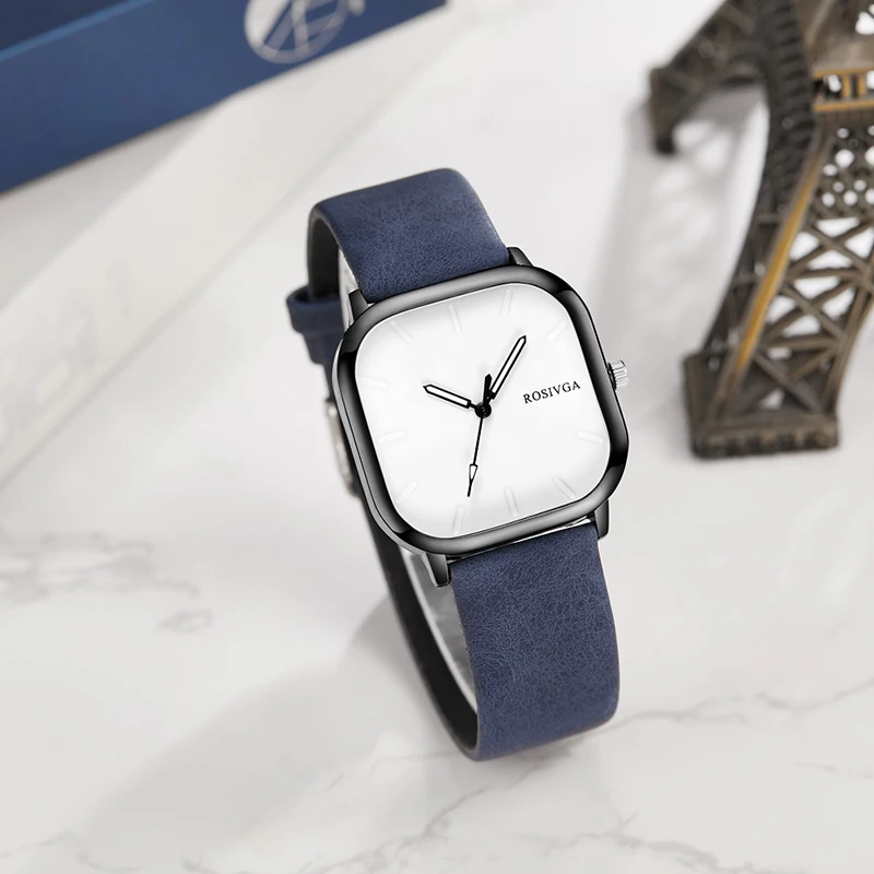 Minimalistische Horloge Voor Mannen Vrouwen Paar Eenvoudige Vierkante Wijzerplaat Quartz Mannelijke Vrouwelijke Horloges Casual Mode Horloge Heren Quartz Klok