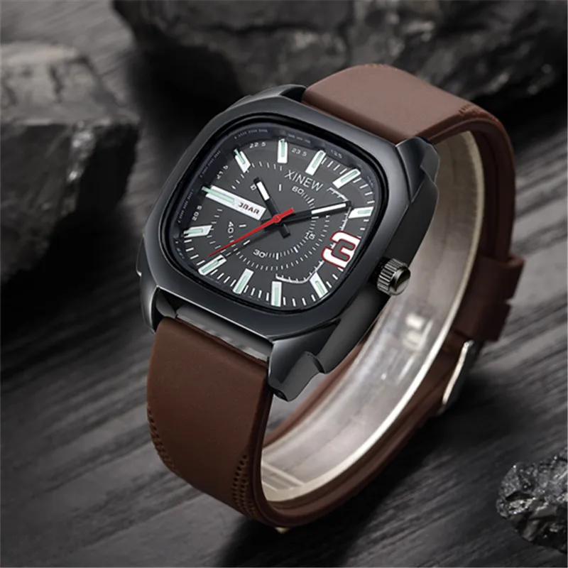 Boys Original XINEW Brand Cheap Watches Black Men Students Fashion Casual Silicone Band Sports Simple Quartz Watch Montre Homme