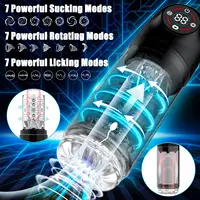 3IN1 LCD Automatischer männlicher Masturbator Sexspielzeug für Männer Vakuum-Penispumpe mit 7 rotierenden, saugen und lecken Modi Taschenmuschi 2