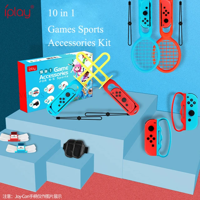 10 In 1 Switch Sport Accessories Set Golf Club/Tennis Racket/Leg  Strap/Games Lightscabe for Nintendo Switch Game Accessories