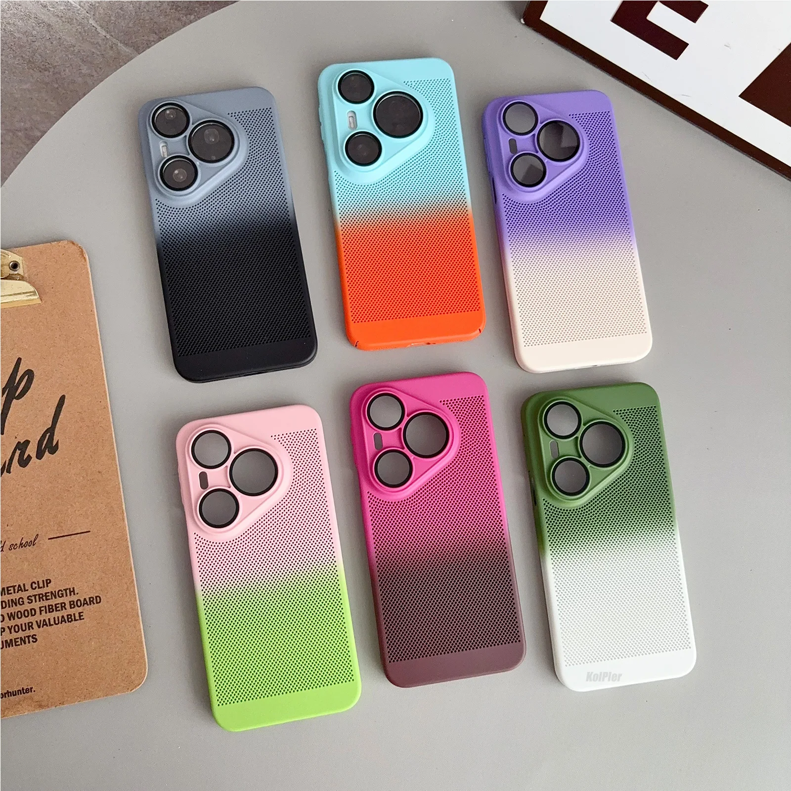 Breathable Mesh Gradient Shockproof Hard Case with Enhanced Camera Protection