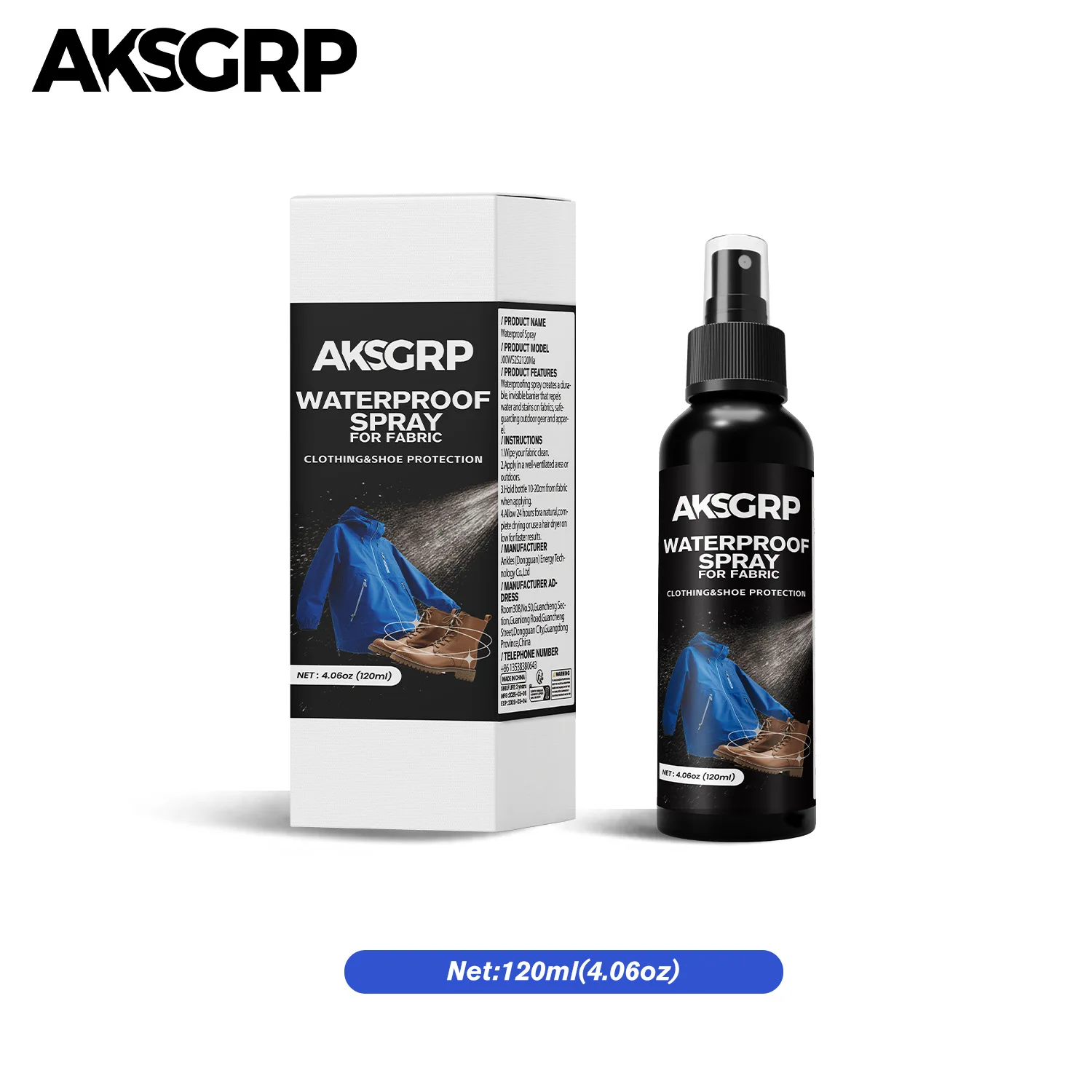 Wasserfestes Nano-Spray für Jacken, Schuhe und Lagerstoffe, Camping-Essentials, vielseitige Anwendung, langlebiger Schild, 120 ml