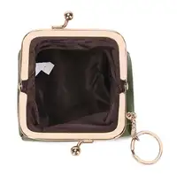 Women Retro Clip Coin Purse Kiss Lock Portable Coin Bag PU Leather Vintage Clutch Bag Earring Necklace Ring Bag
