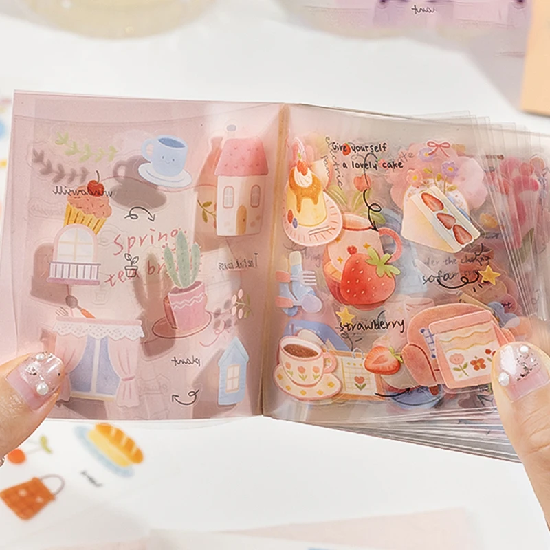 Mr.Paper 20매/책 사계절 PET 스티커북, 스크랩북킹 및 저널링을 위한 귀엽고 아늑한 데일리 장식 스티커