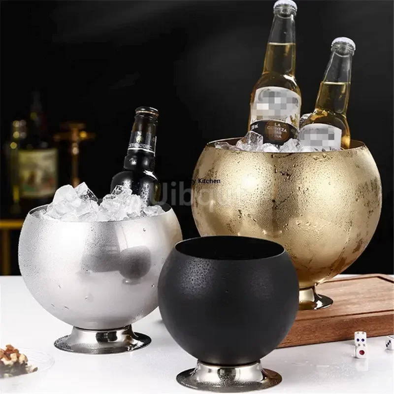 Golden Ice Bucket Creative Whiskey Beer Wine Cooler Portable Bar Tool