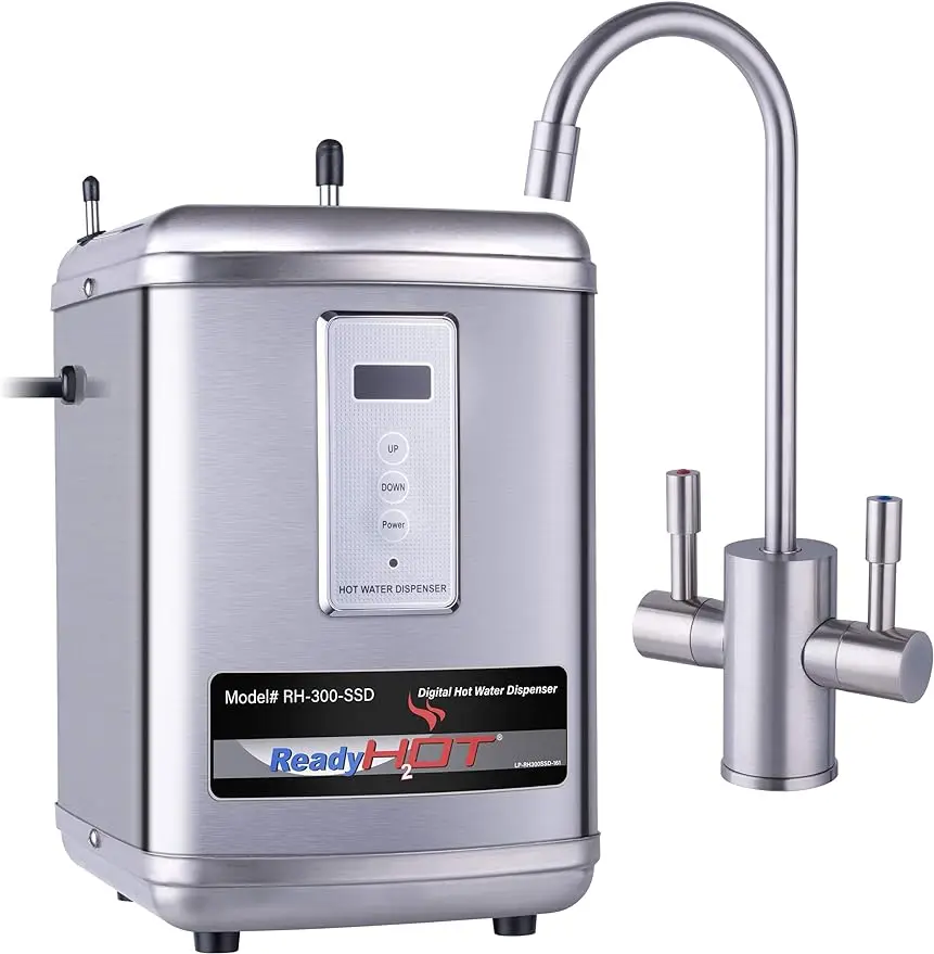 

Instant Hot Water Dispenser System, Digital Display, Dual Lever, and Cold Water, 2.5 Quarts, 41-RH-300-F560-BN