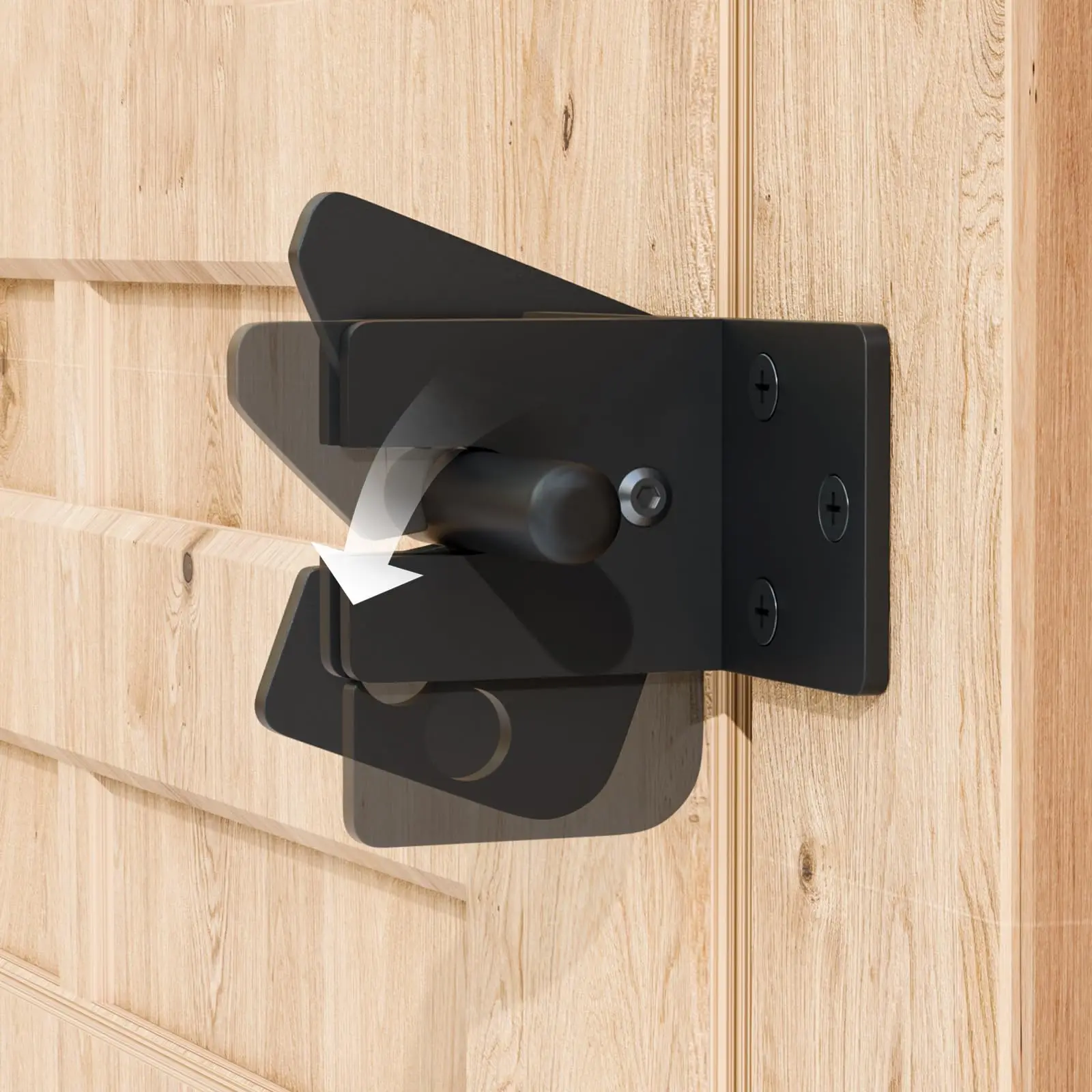 Automatic Gate Latch for Wooden Fence Self Locking Gate Lock Gravity Lever for Wood Fence Gate Door Latches Black door latch