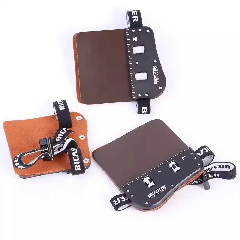Archey Finger Tab Barebow Finger Guard Protection Bicaster SP3 Cowhide + Aluminum LH/RH American Hunting Shooting Accessory