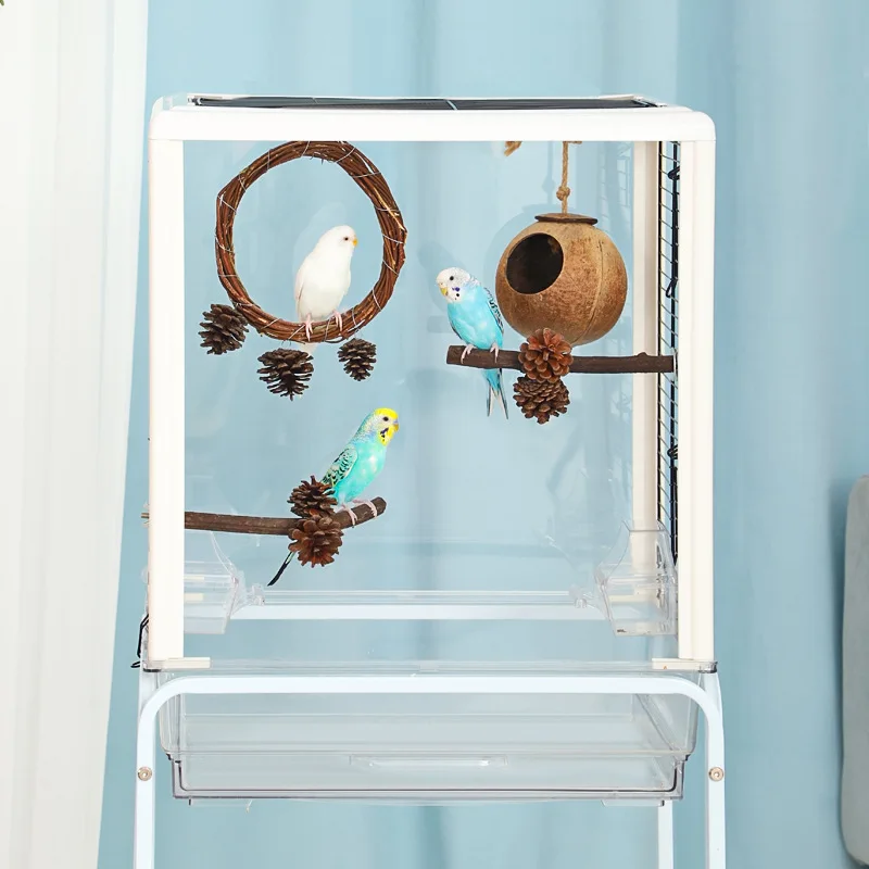Parrot Twig Preparation Ring for Hanging Play Pet Play Accessory for Budgies Cockatiels Parakeets Canaries Finches
