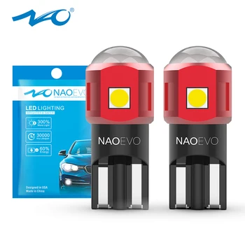 NAO 2x W5W T10 LED Ultra Bright 5W5 12V 24V 4W 600Lm Car Interior Side Light Auto Bulb Warm White Amber Red Powerful Marker Lamp 1