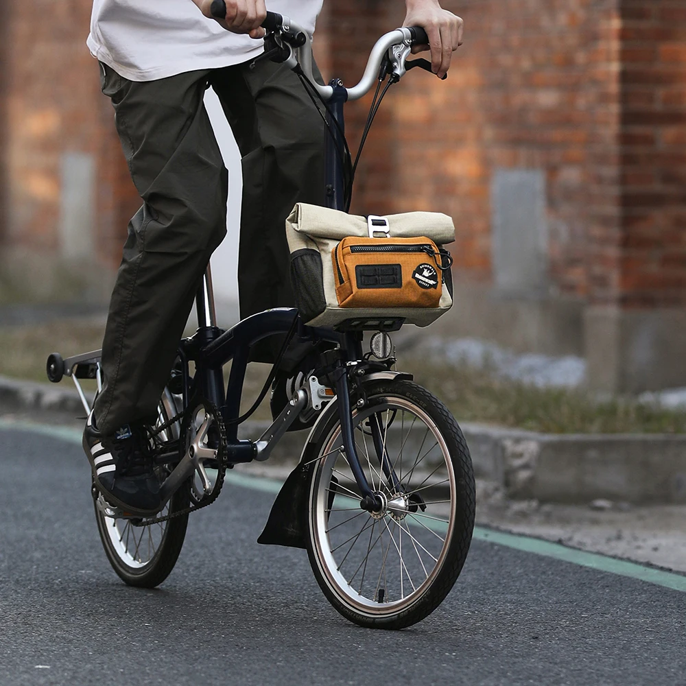 Rhinowalk 折りたたみ自転車ハンドルバーバッグ 4L クイックリリースアーバンサイクリングフロントバスケットブロントン Dahon 収納パック Shouler バッグ 自転車ハンドルバーバッグ 4L サイクリングフロントクイックリリース