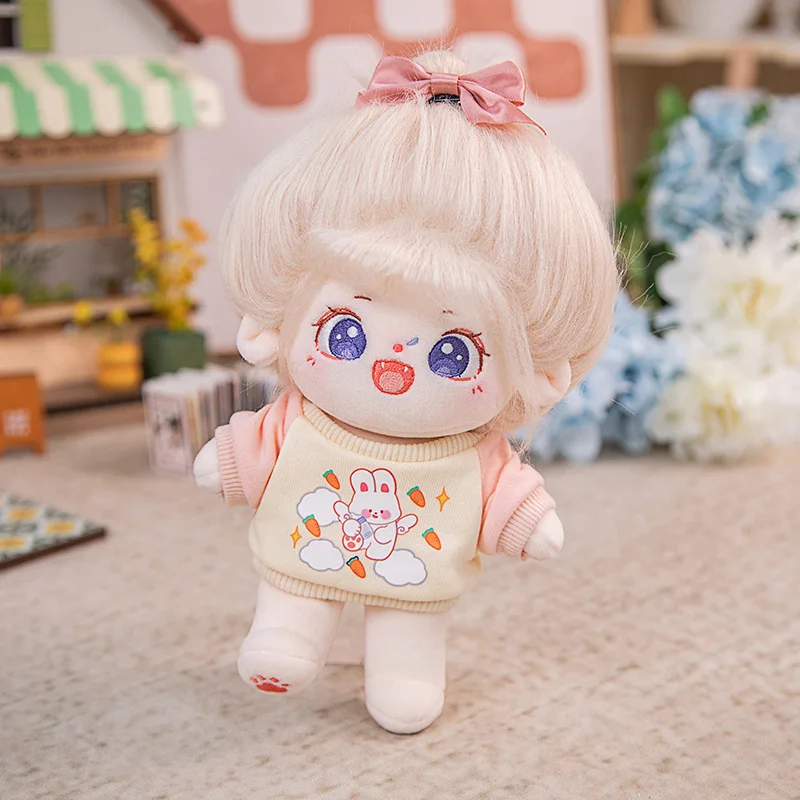 thumbnail image 1 of Muñeca de algodón de felpa Kawaii, figura de súper estrella rellena, sin atributos, cuerpo gordo, muñeca Llorona, puede cambiar la ropa, regalo, 20cm, nuevo, 1 of 5