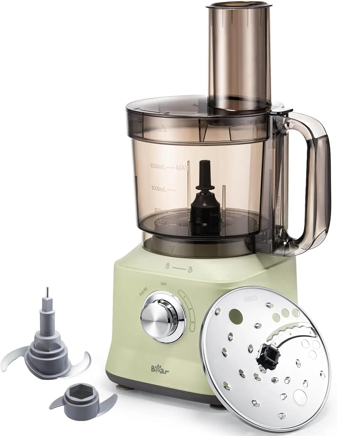 

Food Processors, 800W Multifunctional Vegetable Chopper & Meat Grinder for Slicing, Shredding, Puree and Dough, Professional Lic