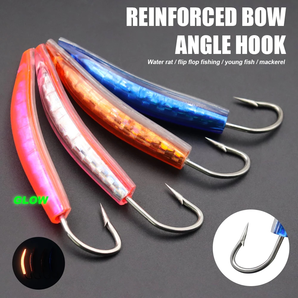 ZYZHE 2er-Set Schleifenhaken für Surf-Trolling, 7/8/9/10 cm, verstärkte Angelhaken, Topwater-Köder, Assist-Haken, Boots-Trolling-Angelhaken – Detail 1