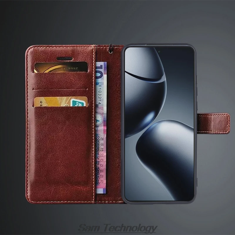 Card Holder Cover Case for Xiaomi 14T / Xiaomi Mi 14T Pro Pu Leather Flip Cover Retro Wallet Phone Case Business Fundas Coque 4
