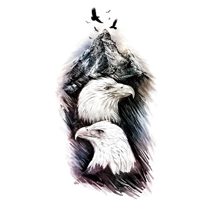 

Waterproof Temporary Tattoo Sticker for Women Men 3D Eagle Fly Birds Art Tatoo Flash Tatto Fake Tattoo Sticker