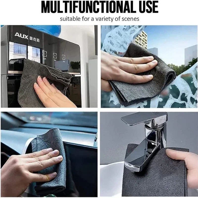 Microfiber Towel Cleaning Cloth Microfiber Wash Towel Dish Cleaning Cloth Dish Cloth Towel Cleaning Cloth Microfiber Dish Cloth Glasses Cleaning Cloth Thickened Magic Cloth Cleaning Cloth Tool No Trace Reusable Microfiber Washing Rag Glass Wipe for Window Mirror Car No Watermark