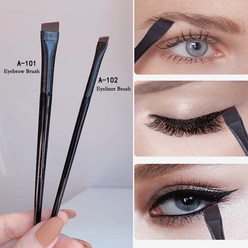 New 1-2pcs Blade Makeup Brushes Angled Thin Eyebrow Brush Flat Fine Eyeliner Brush Professional Liner Brow Beauty Make Up Tool 2