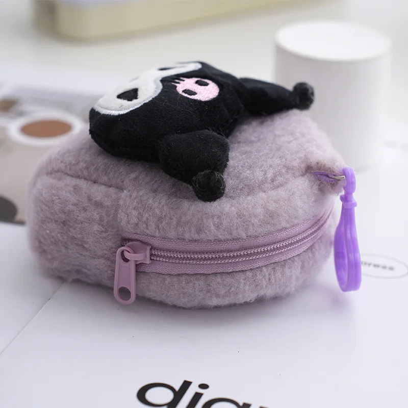 5/10/20pcs Sanrio Cartoon Coin Purse Anime Cute Hello Kitty Cinnamon Plush Square Storage Bag Student School Bag Pendant Gift