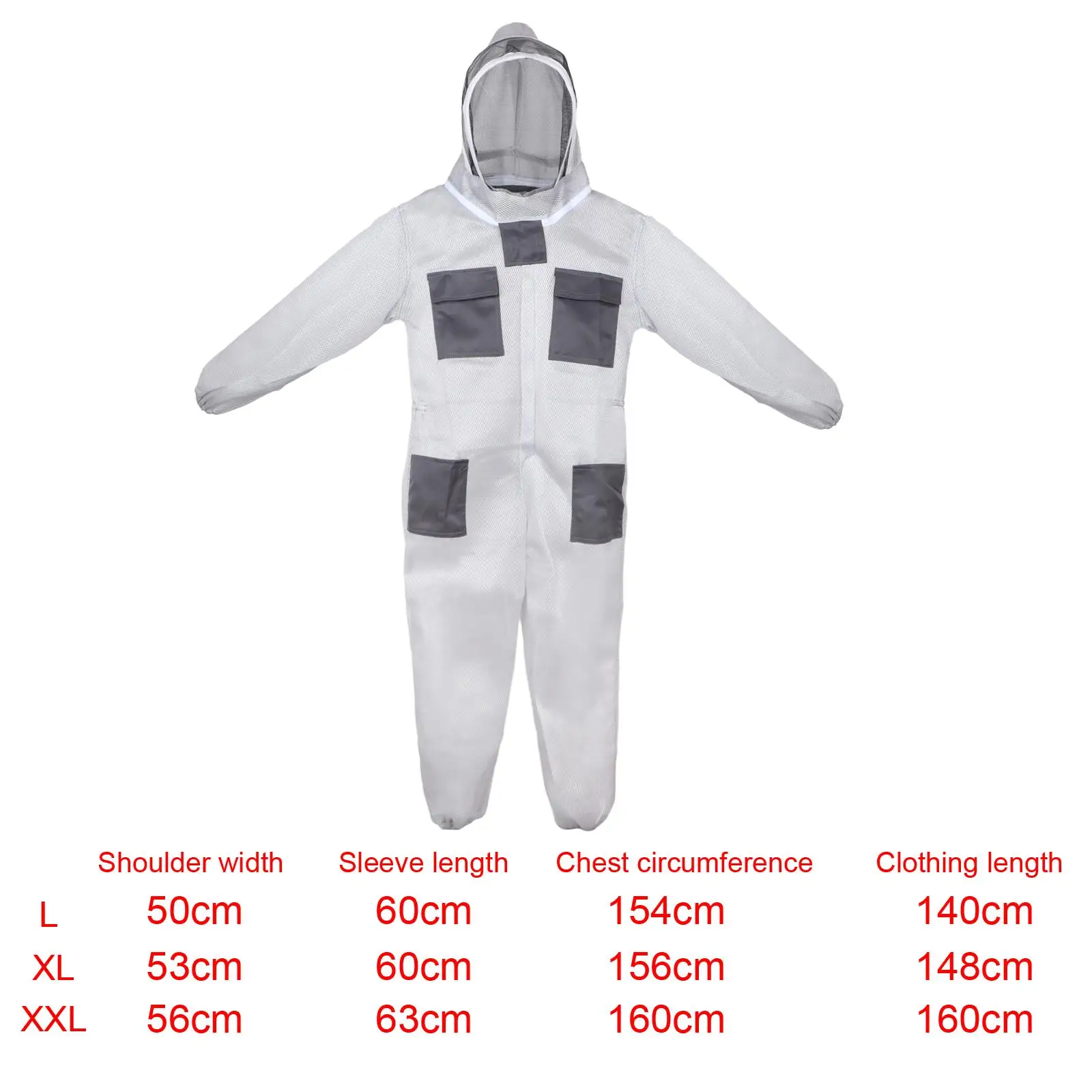 Bee Keeper Outfit Gray Clothing Long Sleeve with Fencing Beekeeper Suit