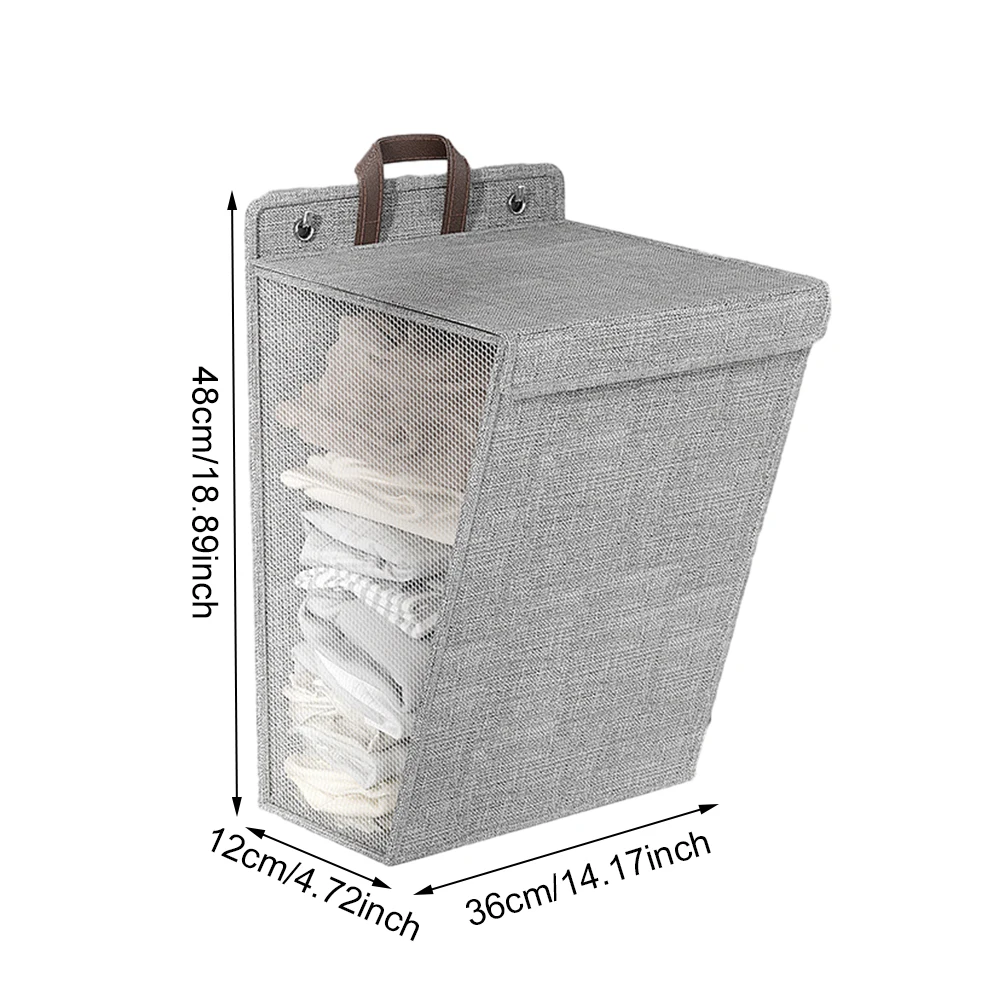 Hanging Laundry Basket Space-Saving Clothes Dolls Storage Bag Folding Foldable Storage Bag Closet Organizer for Bathroom Bedroom