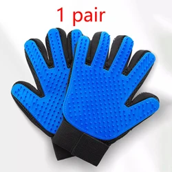 Pet Grooming & Massage Silicone Gloves - 1 pair (Blue)