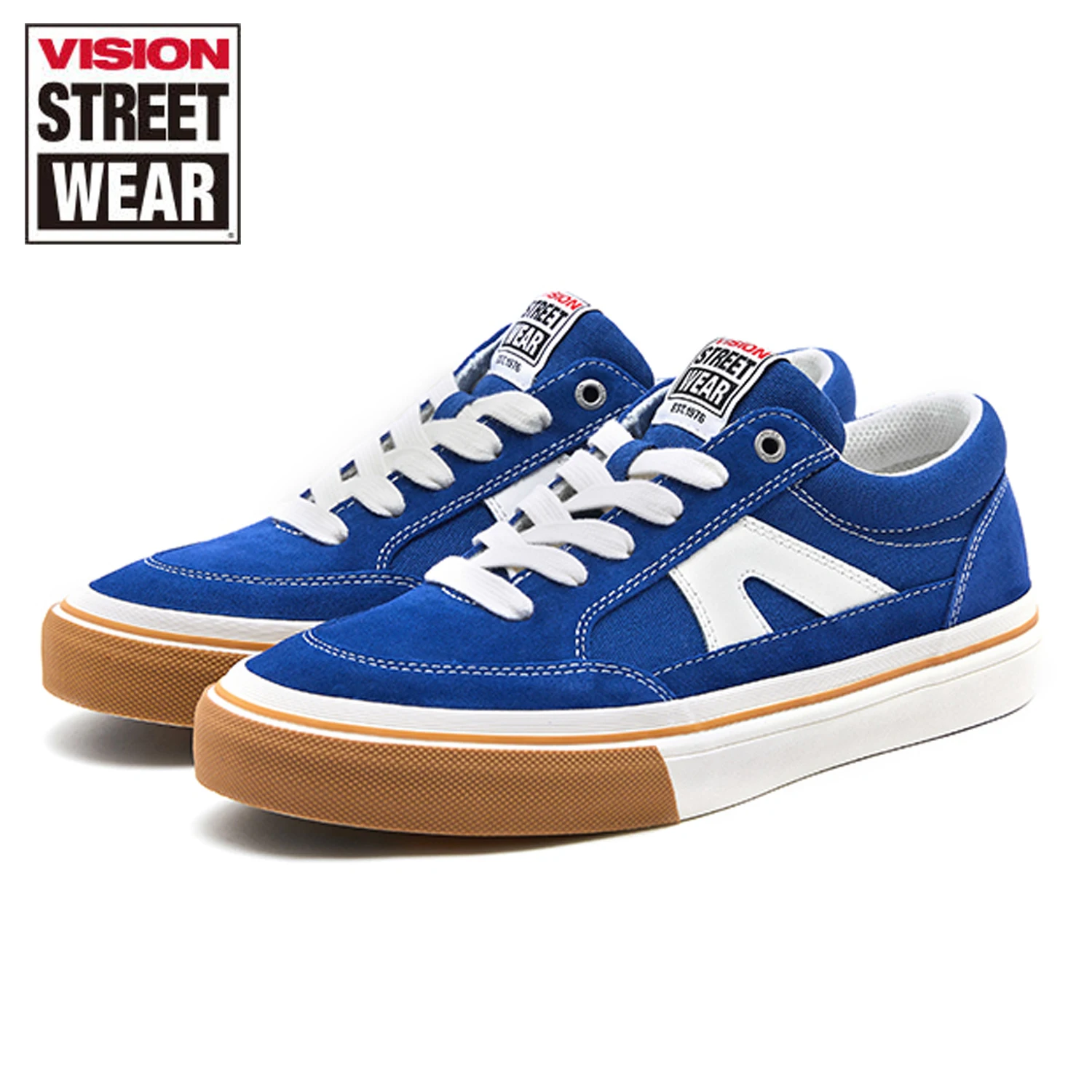 

Vision Street Wear Stick Klein Blue Sports Skateboarding Shoes Women Retro Low Top Suede Canvas Shoes Unisex Skate Grey Sneakers