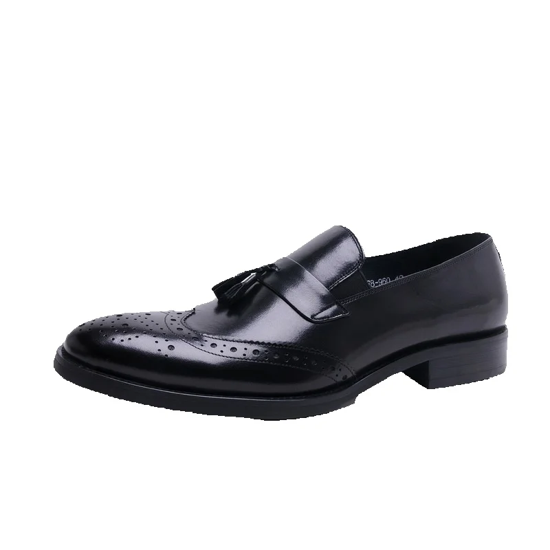 Regal Footwear European Style Men's Slip-On Large Cowhide Comfortable And Convenient Daily Work Pure Leather Single Shoes_voghion.com
