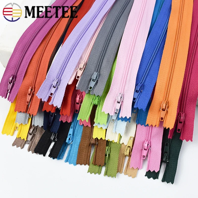 

Meetee 5Pcs 3# 18-25cm Nylon Zipper Close-End Bag Jacket Cabbage Zippers for Clothes Zip Coil Closure Sewing Zips Repair Kits