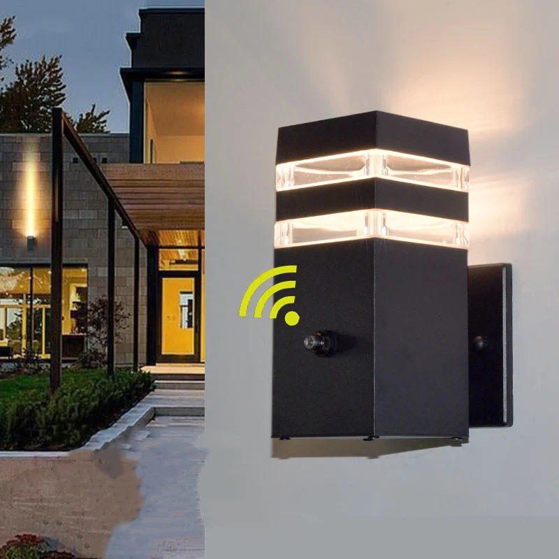 Control Sensor Outdoor Waterproof LED Wall Light E27 Stair Balcony Garden Courtyard Living Room Aluminum Double Head Wall Sconce