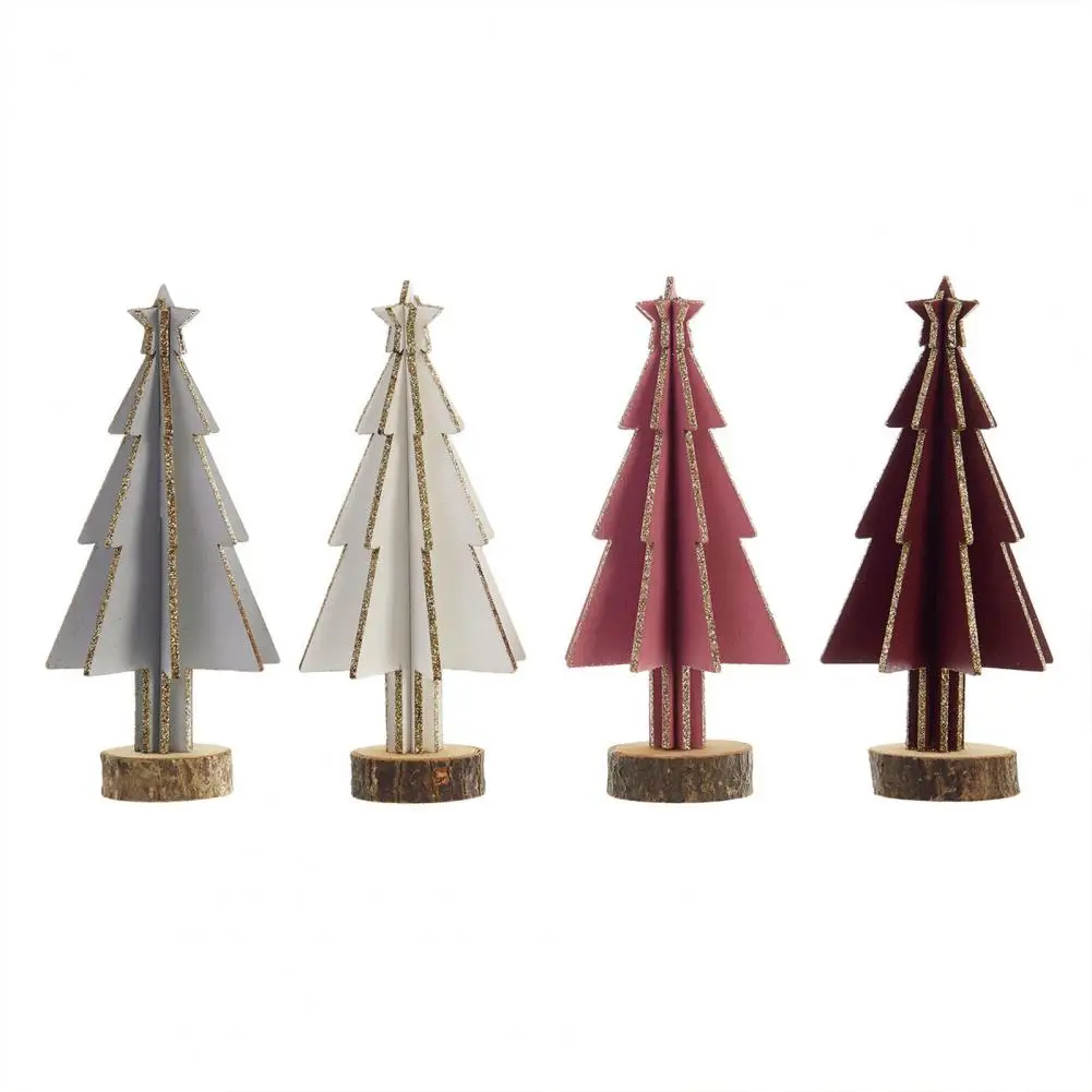 Mini Wooden Christmas Tree Wooden Christmas Tree Tabletop Ornaments for Home Farmhouse Holiday Decor Mini Reusable for Office