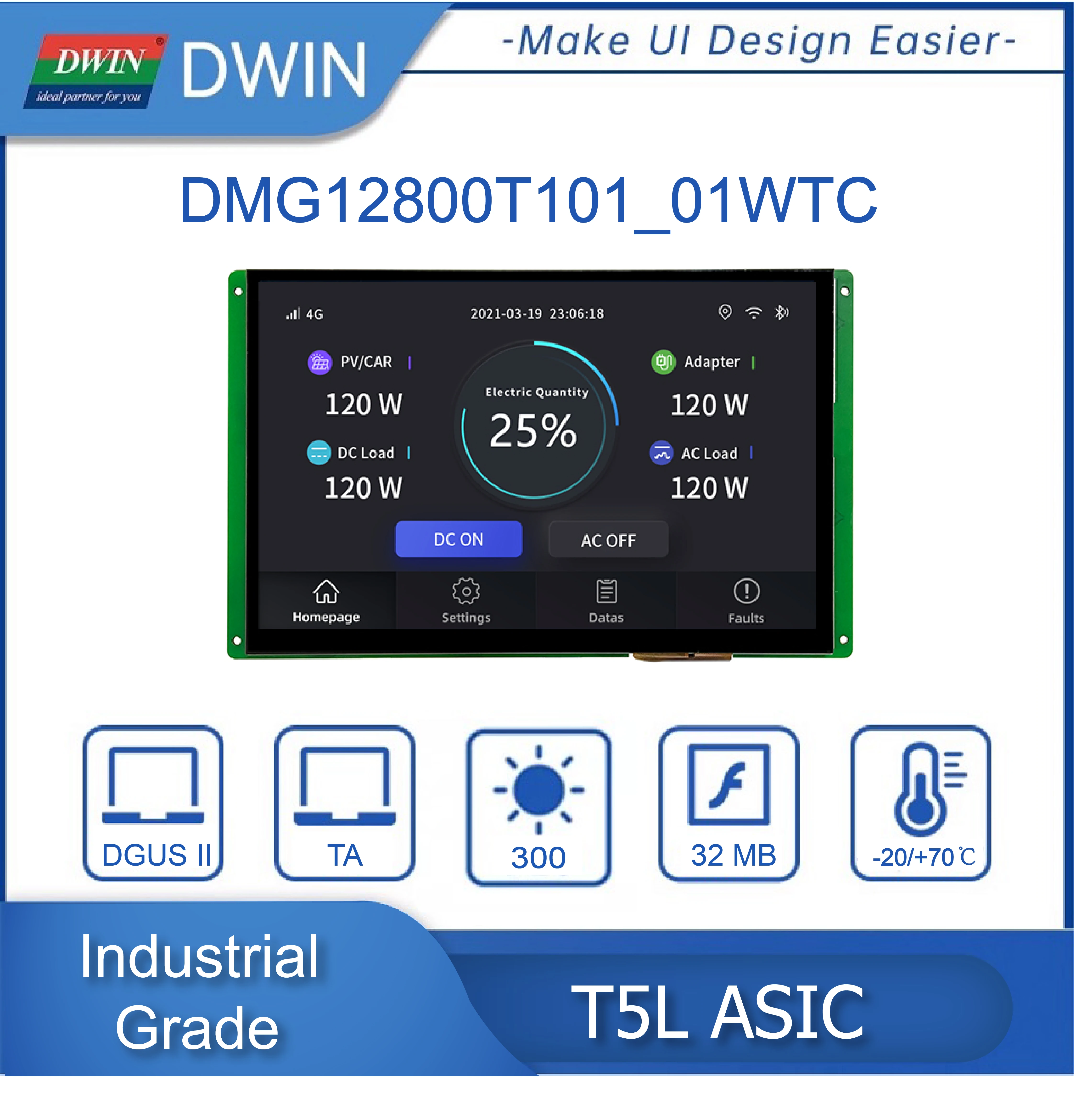 

ЖК-модуль DWIN 10,1 дюйма с разрешением 1280*800 IPS TFT, HMI LCM UART DGUS II, система TTL RS232, дисплей, сенсорная панель, экран