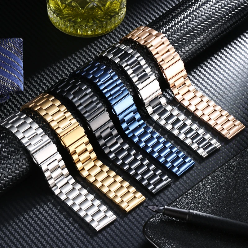 Premium Stainless Steel Wrist Band - Universal Fit for Smartwatches, Adjustable Metal Bracelet for Men and Women