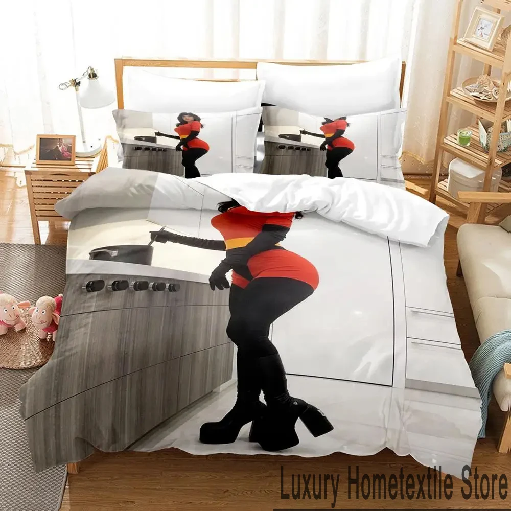 Sexy Girl SSSniperWolf Bedding Set,Duvet Cover Comforter Bed Set Quilt Cover Pillowcase,King Queen Twin Size Boys Girls Adults 4