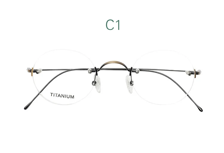 Yujo Women's Rimless Oval Round Titanium Reading Glasses 4348 - Image 4