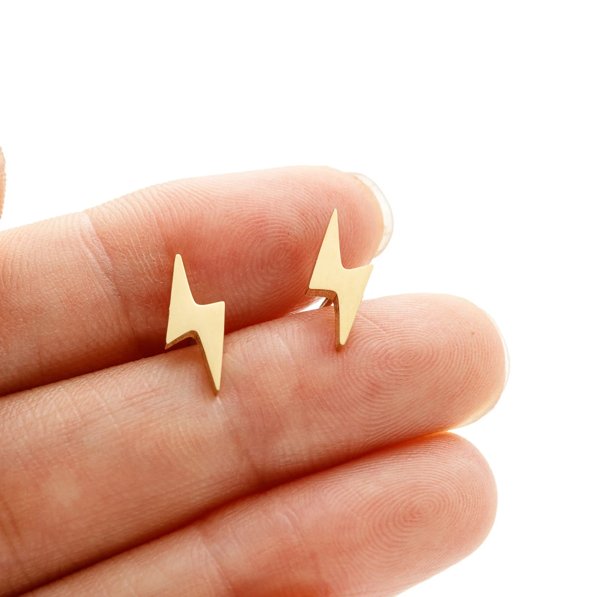 Shuangshuo 1 Paar Edelstahl-Ohrringe, minimalistische Blitz-Ohrstecker für Frauen, 2025, Trend-Schmuck, Party, beste Geschenke – Detail 8