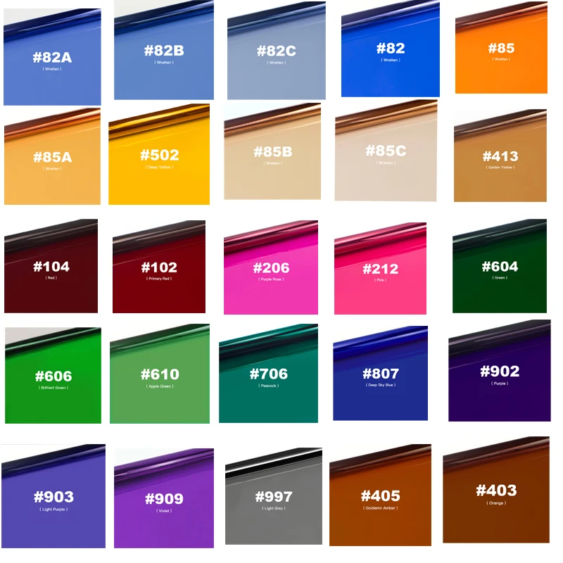 SOONPHO Color Gel Filter Paper 40CMx50CM For Photography Studio LED Light Conical Snoots Stage Lighting