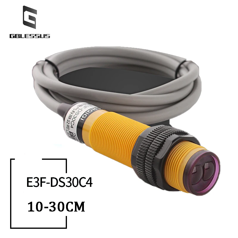Infrared-Diffuse-Reflection-Photoelectric-Switch-E3F-DS30C4-Three-Wire ...