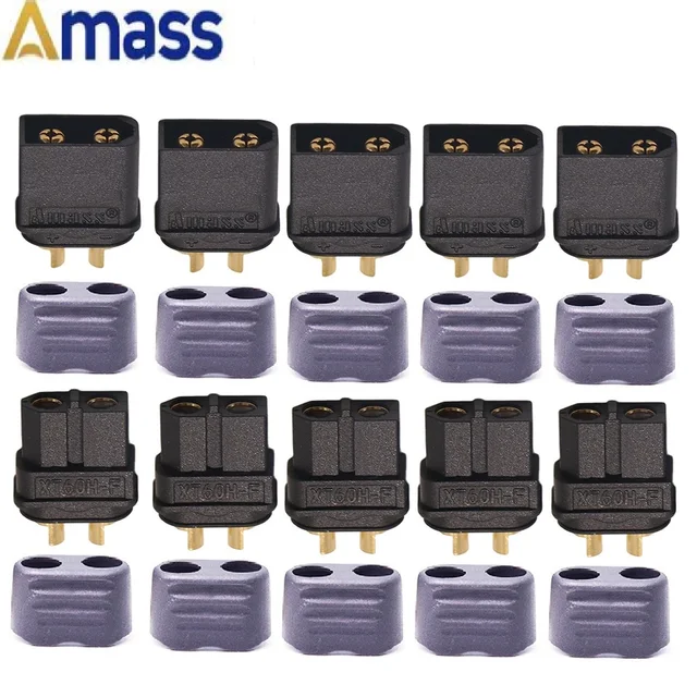 10 x Amass XT60+ XT60H XT30U XT90H Plug Connector With Sheath Housing 5 Male 5 Female (5 Pair ) 5