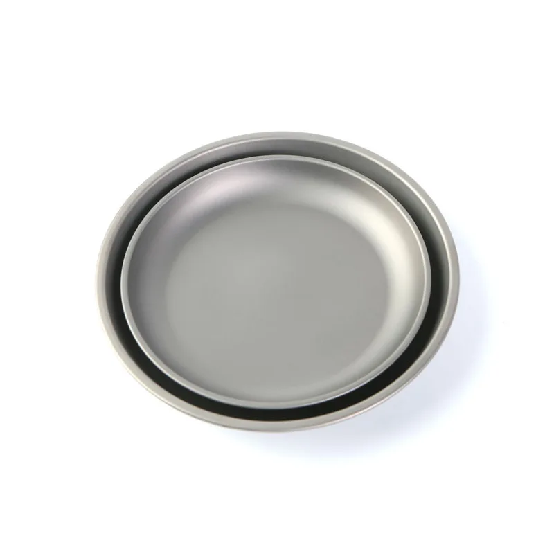 Outdoor Portable Pure Titanium Fruit Vegetable Dish Plate Titanium Alloy Tableware Camping Supplies 3