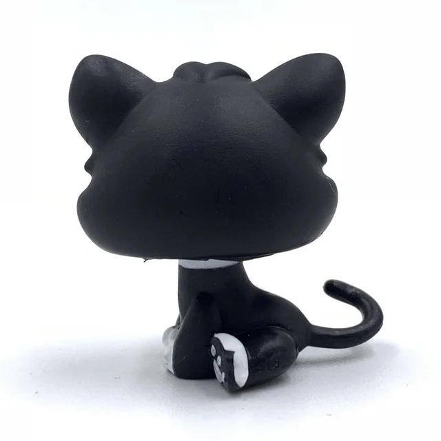LPS CAT LPSCB Littlest pet shop Bobble head toys standing Short Hair MINI Cat #2249 baby cat with flower eyes cute black kitty 3
