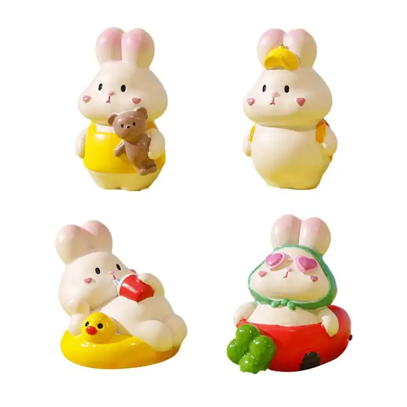 

Милый маленький кролик, украшения для автомобиля, полимерный кролик, украшение, многофункциональные миниатюрные фигурки кроликов, уличные садовые статуи