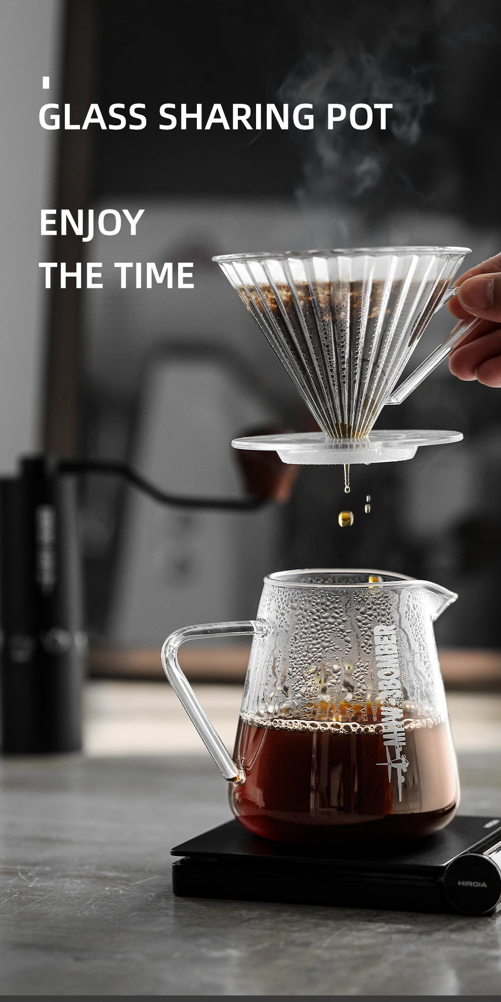 Description Picture 5 of itemMHW-3BOMBER Elf 500ml Coffee Server Glass Coffee Pot Espresso Dripper Pour Over Maker Brewer Pot Chic Home Coffee Accessories