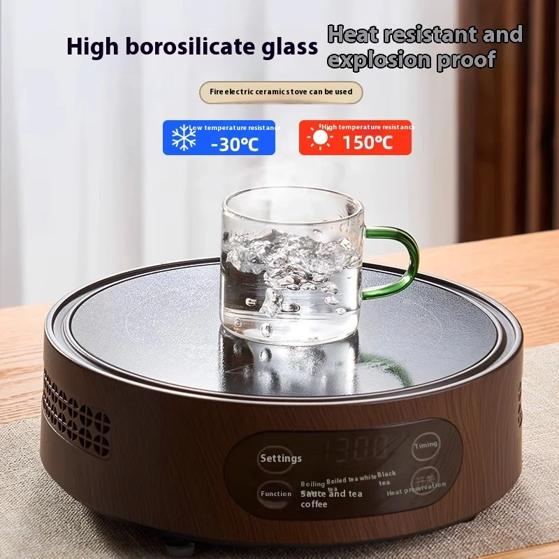 Gianxi Glass Small Tea Cup Make Tea Heat-Resistant Household Kung Fu Set Transparent Single Drinking Strap Coffee Cup