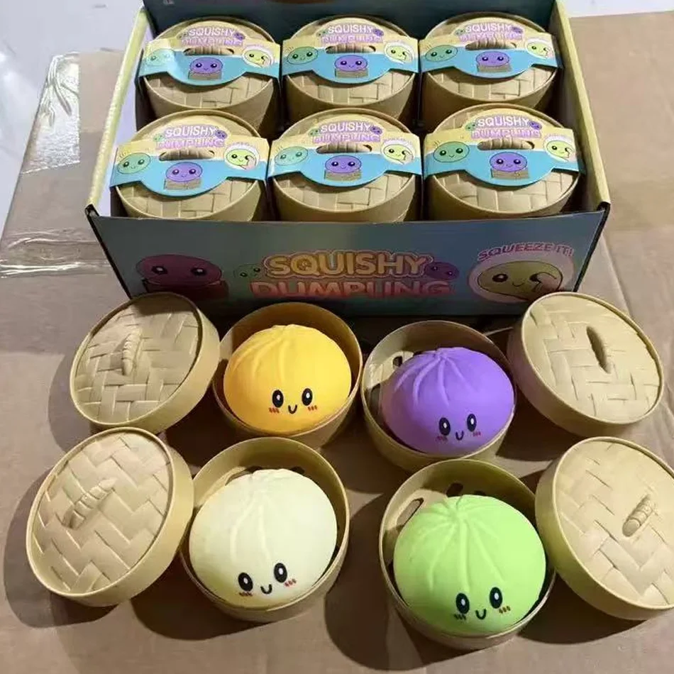 Juguete Anti-estrés Dumpling Squishy Gigante | Bollo De Vapor Apretable Con Vaporera | Pelota Sensorial De Goma Para Niños Y Adultos