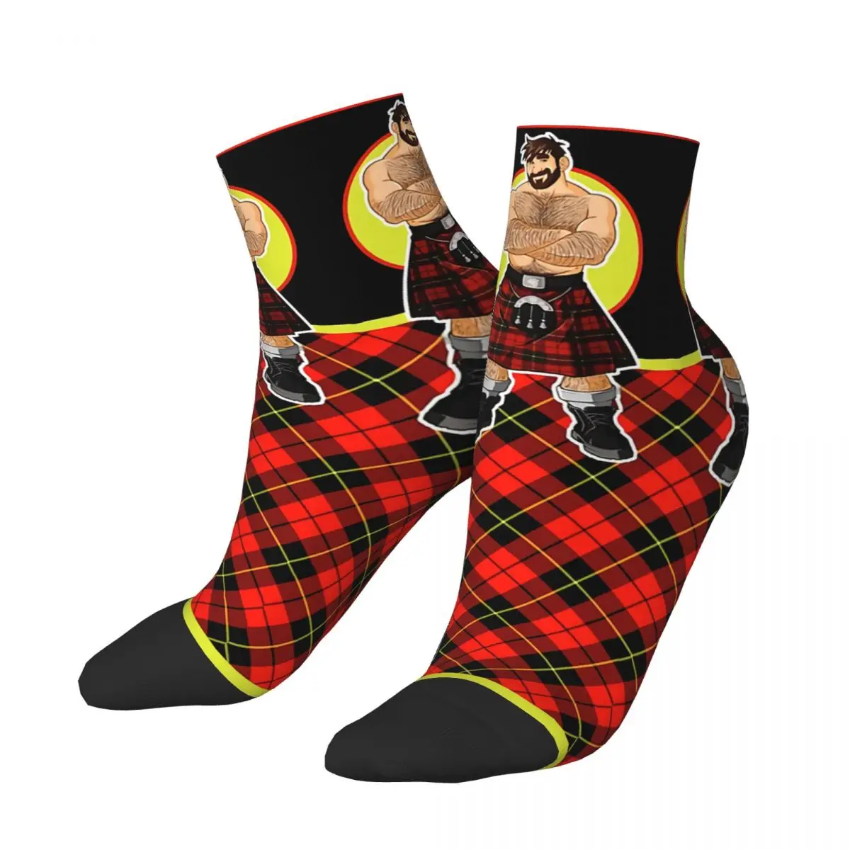 Happy Calzini Alla Caviglia Da Uomo Adam Like Kilts Red Lgbtq Pride Street Style Novità Crew Sock Gift Pattern Stampato