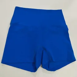 High Waist Ultrashort Yoga Leggings - Soft Athletic Compression Shorts - M-4 (Electric Blue)